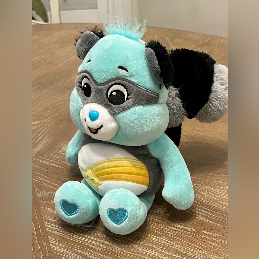 Wish Bear Care Bear Plush Racoon Basic Fun 9” Basic Fun 2022 - Picture 2 of 7